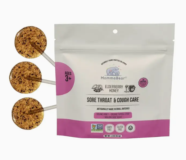 Honey Elderberry Throat Cough Lollipops | MommaBear Organics