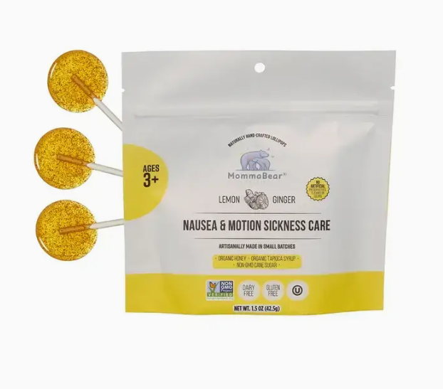 Organic Motion Sickness & Nausea Lollipop Lozenge | MommaBear Organics