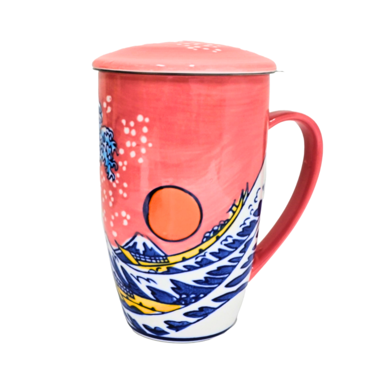 Mug with Stainless Steel Infuser | Sunset Wave | 15 fl oz