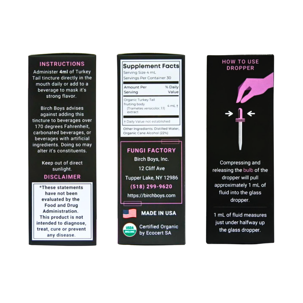 Organic Turkey Tail Dual Extract Tincture | Birch Boys