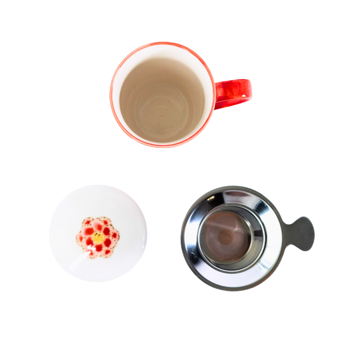 Mug with Stainless Steel Infuser | Twin Sparrows Peonies | 15 fl oz