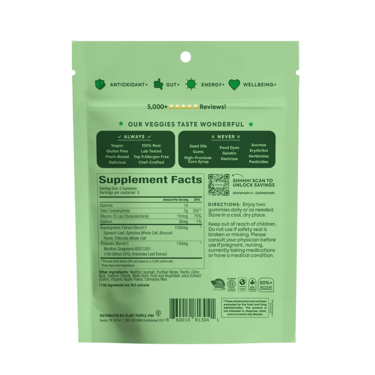 WonderGreens Super Veggie Gummies